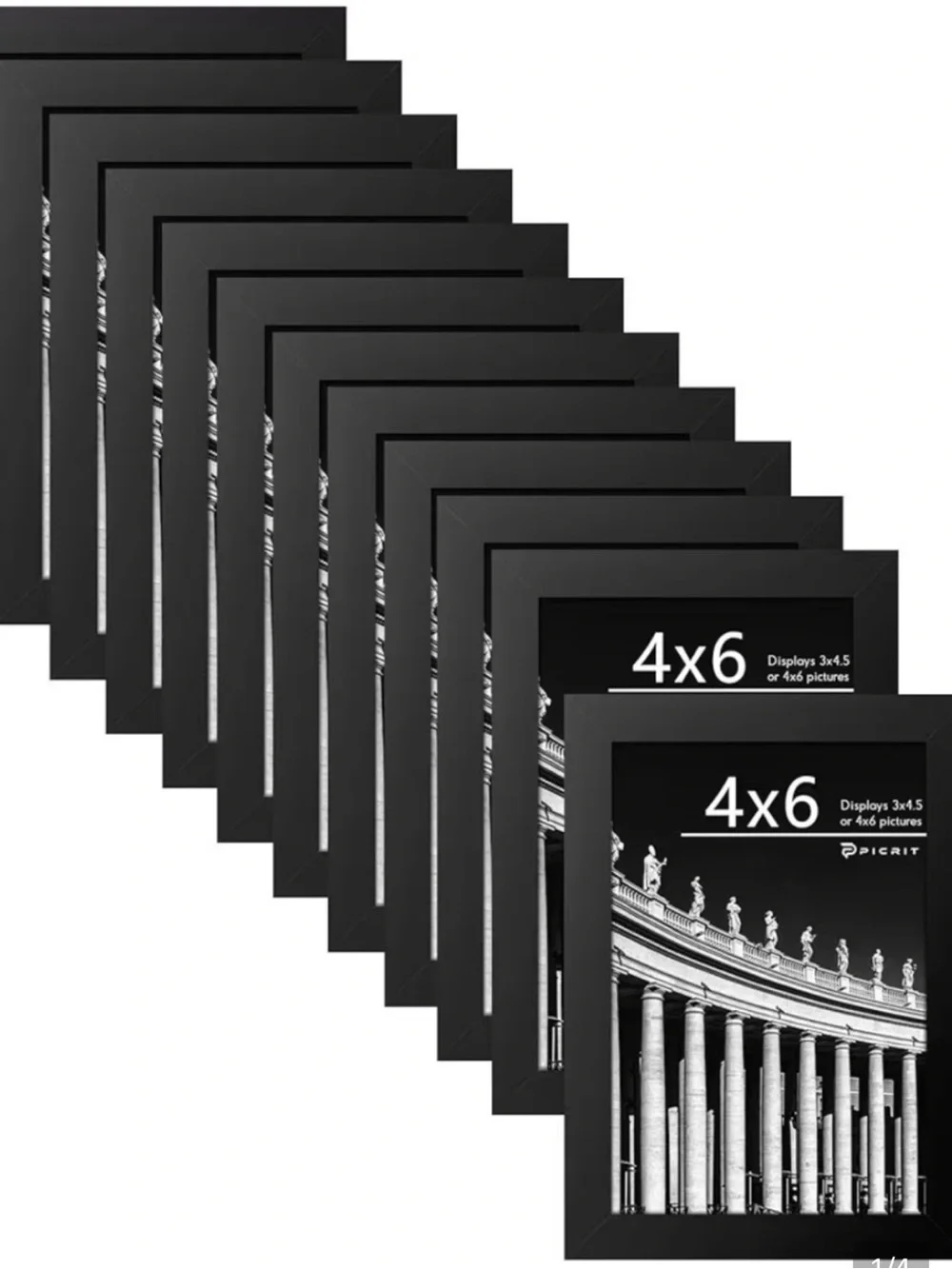 Set of 10 Black 4x6 Picture Frames with Mats | Gallery Wall Frame Collect